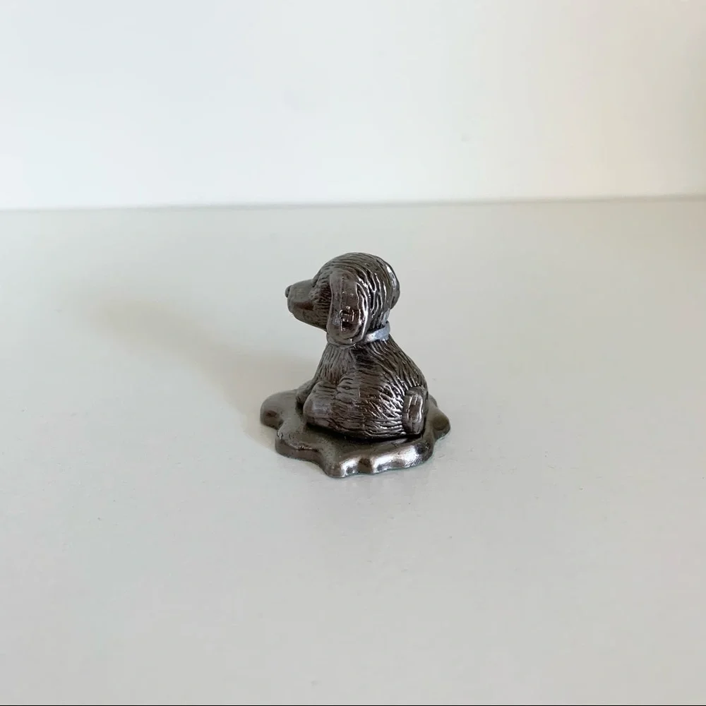 Vintage Girl Scout puppy solid metal statuette